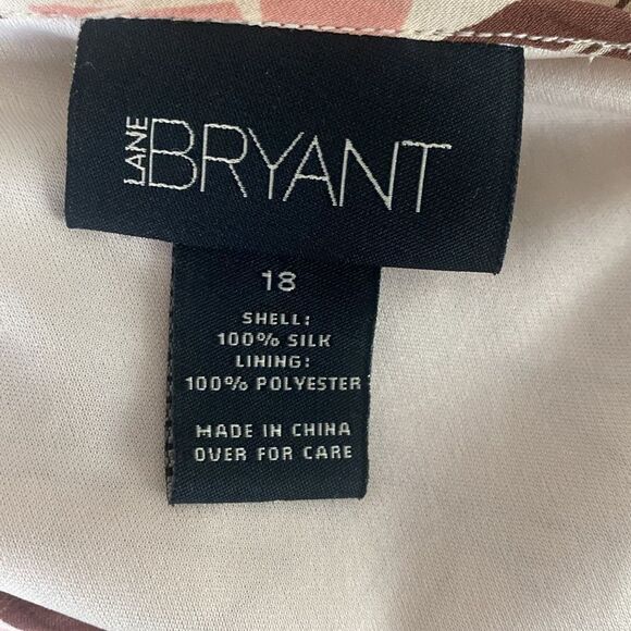 Lane Bryant M Floral  Plus Size Silk Midi Dress Ruffle Fairy Y2K Etherial 18 - Picture 6 of 7